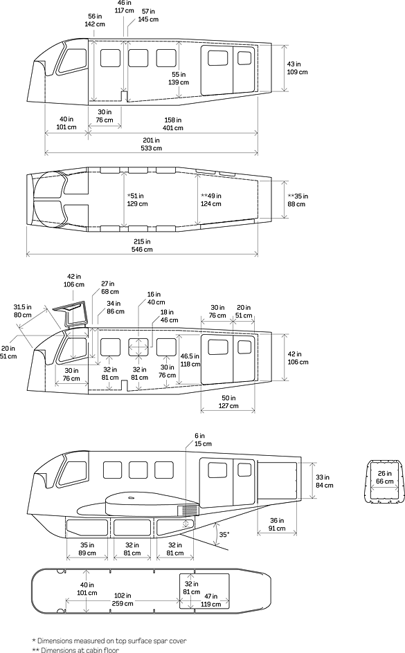 XLSTOL 750 Dimensions Interior